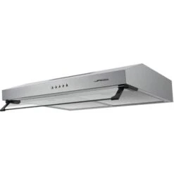 Hotte Aspirante Murale Encastrable 60 Cm 3 Vitesses 201 6m³ H Extracteur D'air évacuation Recirculation Led 2 Filtres à Graisses Acier Inoxydable Hotte De Cuisine Casquette Visière