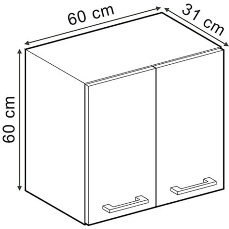 Meuble Haut De Cuisine „R-Line“ 60cm Bordeaux Brillant/Blanc Vicco 4 Meuble Haut De Cuisine „R-Line“ 60cm Bordeaux Brillant/Blanc Vicco – Image 2