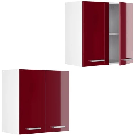 Meuble Haut De Cuisine „R-Line“ 60cm Bordeaux Brillant/Blanc Vicco 6 Meuble Haut De Cuisine „R-Line“ 60cm Bordeaux Brillant/Blanc Vicco – Image 4