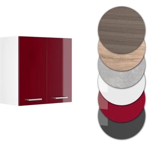Meuble Haut De Cuisine „R-Line“ 60cm Bordeaux Brillant/Blanc Vicco 7 Meuble Haut De Cuisine „R-Line“ 60cm Bordeaux Brillant/Blanc Vicco – Image 5