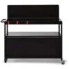 BRASERO - Chariot Infinite 100 Pour Plancha - Desserte De Jardin Extérieur - 3 Niveaux De Rangement - 100 Cm - Crédence Anti-vent - Facile à Déplacer - Acier - Noir