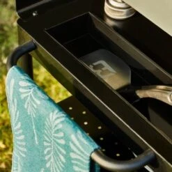 BRASERO - Chariot Infinite 100 Pour Plancha - Desserte De Jardin Extérieur - 3 Niveaux De Rangement - 100 Cm - Crédence Anti-vent - Facile à Déplacer - Acier - Noir -VIDAXL || Bosch || Whirlpool Soldes 52477050 5