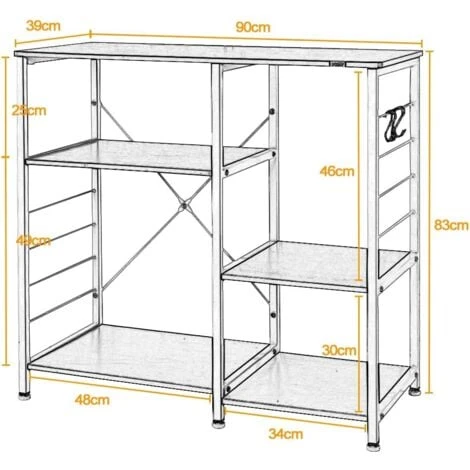 Soges Étagère Four à Micro-Ondes Rack Cuisine étagère Etagères De Cuisine 171-MO 4 Soges Étagère Four à Micro-Ondes Rack Cuisine étagère Etagères De Cuisine 171-MO – Image 2