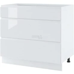Casserolier Bellissi Blanc Brillant L 90 Cm Type De Poignee: Porte Avec Poignée Integrée