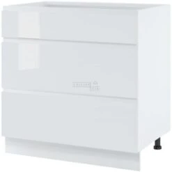 Casserolier Bellissi Blanc Brillant L 80 Cm Type De Poignee: Porte Avec Poignée Integrée