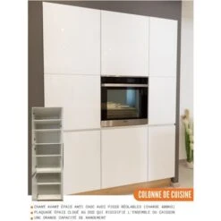 Colonne De Cuisine Pour Micro-onde Et Four Encastrable Bellissi Blanc Brillant 2 Tiroirs L 60 Cm Type De Poignee: Porte Avec Poignée Apparente -VIDAXL || Bosch || Whirlpool Soldes 53082140 5