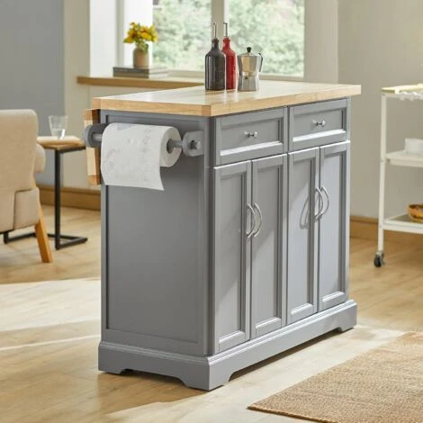 SoBuy FKW71-HG îlot De Cuisine Desserte Sur Roulettes Meuble De Cuisine De Service Roulant Avec Plans De Travail Rabattable - Grande Armoire De Rangement 4 SoBuy FKW71-HG îlot De Cuisine Desserte Sur Roulettes Meuble De Cuisine De Service Roulant Avec Plans De Travail Rabattable - Grande Armoire De Rangement – Image 2