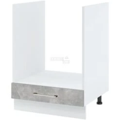 Meuble Pour Four Encastrable Bellissi Beton Naturel 1 Tiroir L 60 Cm Type De Poignee: Porte Avec Poignée Apparente