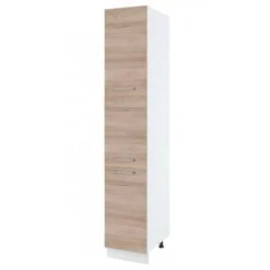 Colonne De Cuisine Bellissi Chene 3 Portes L 40 Cm Type De Poignee: Porte Avec Poignée Apparente - Couleur: Décor Chêne Naturel