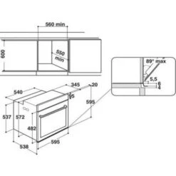 Four Intégrable Multifonction 73l 60cm A+ Pyrolyse Inox - Whirlpool - W6om54s1p -VIDAXL || Bosch || Whirlpool Soldes 53909271 3