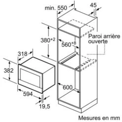 Micro-ondes Encastrable 21l 900w Inox/noir - Siemens - Bf634lgs1 -VIDAXL || Bosch || Whirlpool Soldes 54094045 2