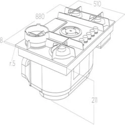 Plaque De Cuisson Gaz Avec Hotte Intégrée Elica NIKOLATESLA FLAME 88cm GRIS - Évacuation -VIDAXL || Bosch || Whirlpool Soldes 54094824 4