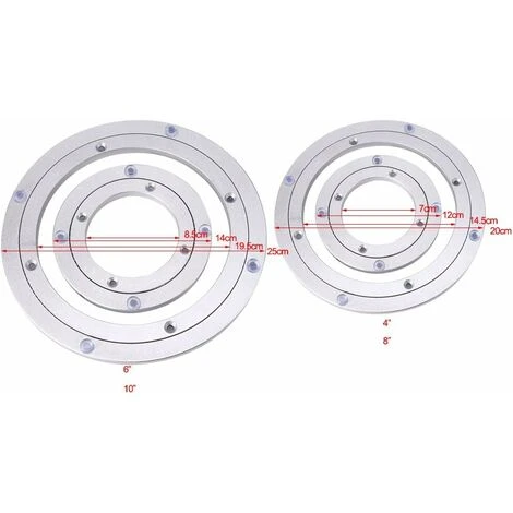 Plateau Tournant Pivotant, Roulement De Plateau Tournant En Alliage D'aluminium, Table De Salle à Manger Ronde à Roulement Pivotant Robuste (4 ) 5 Plateau Tournant Pivotant, Roulement De Plateau Tournant En Alliage D'aluminium, Table De Salle à Manger Ronde à Roulement Pivotant Robuste (4 ) – Image 3