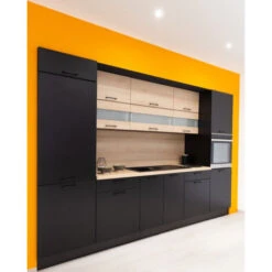 Colonne De Cuisine Lovia Noir Mat 3 Portes L 60 Cm Type De Façade: Porte Avec Poignée Apparente -VIDAXL || Bosch || Whirlpool Soldes 56840141 3