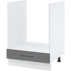 Meuble Pour Four Encastrable Lovia Gris Mat 1 Tiroir L 60 Cm Type De Façade: Porte Avec Poignée Apparente