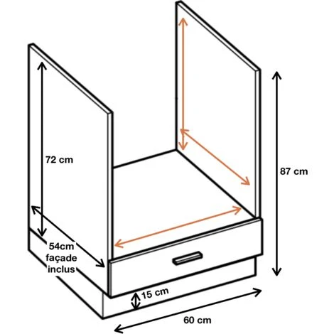 Meuble Pour Four Encastrable Lovia Gris Mat 1 Tiroir L 60 Cm Type De Façade: Porte Avec Poignée Apparente 4 Meuble Pour Four Encastrable Lovia Gris Mat 1 Tiroir L 60 Cm Type De Façade: Porte Avec Poignée Apparente – Image 2