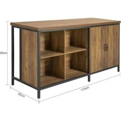 SoBuy KNL01-F Placard De Cuisine Buffet De Rangement Armoire De Cuisine Multi-rangements Avec 2 Portes, 4 Cubes Compartiments -VIDAXL || Bosch || Whirlpool Soldes 57162535 3