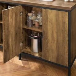 SoBuy KNL01-F Placard De Cuisine Buffet De Rangement Armoire De Cuisine Multi-rangements Avec 2 Portes, 4 Cubes Compartiments -VIDAXL || Bosch || Whirlpool Soldes 57162535 5