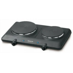 Réchaud électrique 2 Feux 2250w - Taurus White And Brown - Volcano Duo