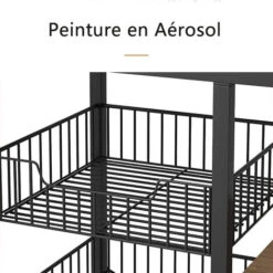 Chariot De Rangement Mobile Sur 3 Niveaux, Chariot De Stockage, Étagère Sur Roulettes, Pour Cuisine Étroites, Salle De Bain, Buanderie, Bureau, 40x36x85cm, Noir -VIDAXL || Bosch || Whirlpool Soldes 57792716 3