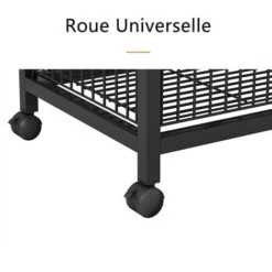 Chariot De Rangement Mobile Sur 3 Niveaux, Chariot De Stockage, Étagère Sur Roulettes, Pour Cuisine Étroites, Salle De Bain, Buanderie, Bureau, 40x36x85cm, Noir -VIDAXL || Bosch || Whirlpool Soldes 57792716 4