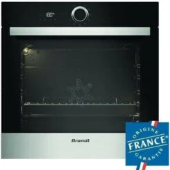Four électrique Encastrable Pyrolyse Chaleur Tournante - Multifonction - BRANDT BXP5560X - Inox - 73 L - Classe A+