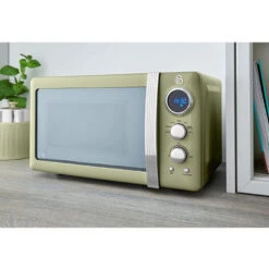 SWAN SM22030GN Retro Micro-ondes Numérique 20L, 5 Niveaux Puissance, Décongélation, Minuterie 800W Vert -VIDAXL || Bosch || Whirlpool Soldes 58536212 3