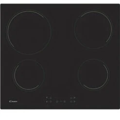 CANDY CH64CCB Plaque De Cuisson Vitrocéramique - 4 Zones - 6500 W - L 56 X P 49 Cm - Revetement Verre - Noir