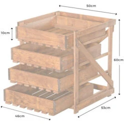 Rangement 4 Tiroirs En Bois - Légumier & Fruitier -VIDAXL || Bosch || Whirlpool Soldes 58821322 3