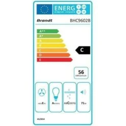 Hotte Visière 321m³/h BRANDT 60cm, BHC9602B -VIDAXL || Bosch || Whirlpool Soldes 58997530 2