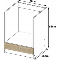 Meuble De Cuisine Bas AKORD S60, à Four, OLIWIA Modulable Blanc 60 Cm 1 Porte Couleur Chêne Sonoma 1 étagère 60x55x82 Cm -VIDAXL || Bosch || Whirlpool Soldes 60055229 4