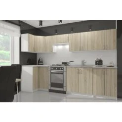 Meuble De Cuisine Bas AKORD S60, à Four, OLIWIA Modulable Blanc 60 Cm 1 Porte Couleur Chêne Sonoma 1 étagère 60x55x82 Cm -VIDAXL || Bosch || Whirlpool Soldes 60055229 5
