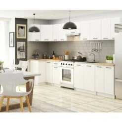 Armoire De Cuisine AKORD D'angle W60 Accr. Au Mur OLIWIA Modulable, Blanc 60 Cm 1 Porte Façade Blanche 2 étagères 60x30x58 Cm -VIDAXL || Bosch || Whirlpool Soldes 60055273 5