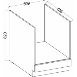 Meuble Bas Pour Four Encastrable Avec Plan De Travail - Gris Mat - L 60 X P 51,6 X H 85 Cm - LASSEN -VIDAXL || Bosch || Whirlpool Soldes 60107499 4