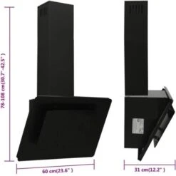 Hotte Murale 60 Cm Acier Inoxydable Et Verre Trempé Noir VidaXL 9 Hotte Murale 60 Cm Acier Inoxydable Et Verre Trempé Noir VidaXL -VIDAXL || Bosch || Whirlpool Soldes 60881622 3
