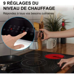 Table De Cuisson Vitrocéramique Thermomate CHTB705 / Table De Cuisson électrique 77 Cm / Table De Cuisson Vitrocéramique Avec 5 Zones De Cuisson / Double Zone -VIDAXL || Bosch || Whirlpool Soldes 61062938 4