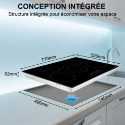 Table De Cuisson Vitrocéramique Thermomate CHTB705 / Table De Cuisson électrique 77 Cm / Table De Cuisson Vitrocéramique Avec 5 Zones De Cuisson / Double Zone -VIDAXL || Bosch || Whirlpool Soldes 61062938 5