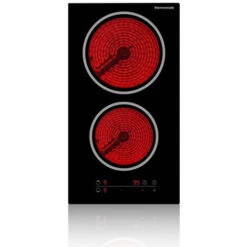 Table De Cuisson Vitrocéramique 2 Foyers 3200W Encastrable Plaque Vitrocéramique Intégré, Commande Tactile Thermomate CHTB302