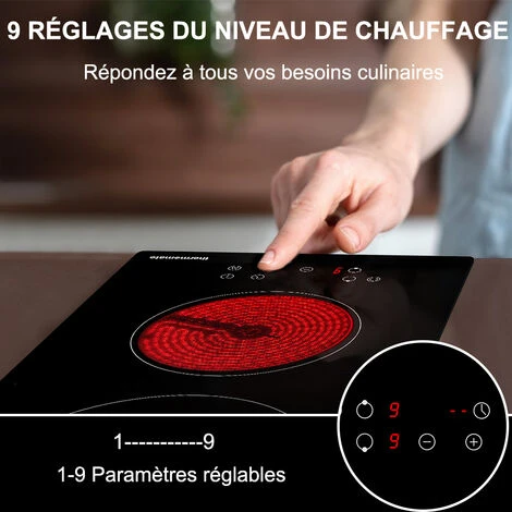 Table De Cuisson Vitrocéramique 2 Foyers 3200W Encastrable Plaque Vitrocéramique Intégré, Commande Tactile Thermomate CHTB302 6 Table De Cuisson Vitrocéramique 2 Foyers 3200W Encastrable Plaque Vitrocéramique Intégré, Commande Tactile Thermomate CHTB302 – Image 4