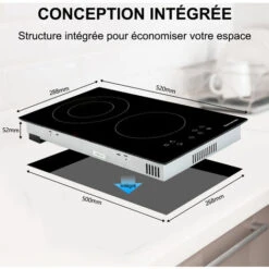 Table De Cuisson Vitrocéramique 2 Foyers 3200W Encastrable Plaque Vitrocéramique Intégré, Commande Tactile Thermomate CHTB302 11 Table De Cuisson Vitrocéramique 2 Foyers 3200W Encastrable Plaque Vitrocéramique Intégré, Commande Tactile Thermomate CHTB302 -VIDAXL || Bosch || Whirlpool Soldes 61062939 5