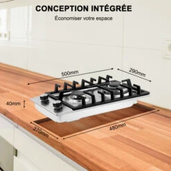Plaque De Cuisson à Gaz à 2 Brûleurs Encastrable De 30 Cm, Table De Cuisson à Gaz En Acier Inoxydable, Cuisinière Avec FFD Et Supports De Casseroles En Fonte [Classe énergétique A+] Thermomate GHSS302 -VIDAXL || Bosch || Whirlpool Soldes 61062941 5