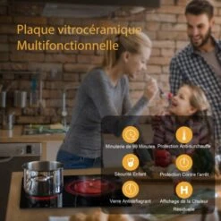 Table De Cuisson Vitrocéramique 3 Foyers, 5400W Plaque De Cuisson électrique, 60cm Double Zone De Cuisson, Gasland Chef CH603BF -VIDAXL || Bosch || Whirlpool Soldes 61088666 4