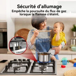 Plaque De Cuisson Gaz Encastrable Inox 4 Feux, Plaque De Cuisson Gaz Encastrable Gaz Autosuffisante, Gaz Naturel/GPL, Gasland Chef GH60SF -VIDAXL || Bosch || Whirlpool Soldes 61088669 3
