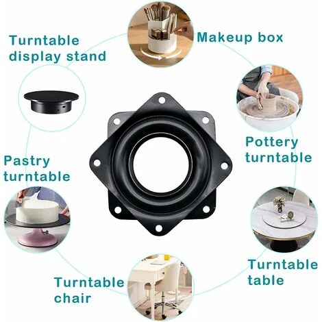 DENUOTOP 4 Pièces Lazy Plaque Pivotante Métal Plateau Tournant Support Rotatif à 360 Degrés, Pivotante à Roulement à Billes Porteurs Pour Table Chaise Télévision Canapé Chaise 6 DENUOTOP 4 Pièces Lazy Plaque Pivotante Métal Plateau Tournant Support Rotatif à 360 Degrés, Pivotante à Roulement à Billes Porteurs Pour Table Chaise Télévision Canapé Chaise – Image 4