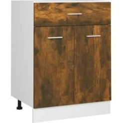 Armoire De Plancher à Tiroir Chêne Fumé 60x46x81,5 Cm VidaXL