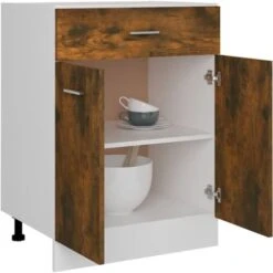 Armoire De Plancher à Tiroir Chêne Fumé 60x46x81,5 Cm VidaXL -VIDAXL || Bosch || Whirlpool Soldes 63964661 4