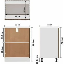 Armoire De Plancher Chêne Marron 60x46x81,5cm Bois D'ingénierie VidaXL -VIDAXL || Bosch || Whirlpool Soldes 64876736 3