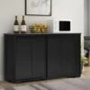 COSTWAY Buffet De Cuisine Avec Porte Coulissante, 107 X 33 X 60 CM, Buffet Bas Avec Étagère Réglable, Pour Salon Et Entrée, Noir -VIDAXL || Bosch || Whirlpool Soldes 65845764 1