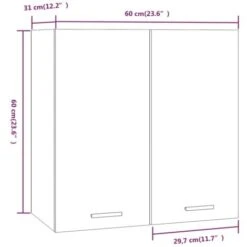 Armoire Suspendue Chêne Fumé 60x31x60 Cm Bois D'ingénierie VidaXL -VIDAXL || Bosch || Whirlpool Soldes 66266478 3