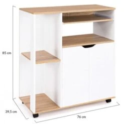 Desserte De Cuisine COSI Bois Blanc Et Plateaux Façon Hêtre L.76 CM 11 Desserte De Cuisine COSI Bois Blanc Et Plateaux Façon Hêtre L.76 CM -VIDAXL || Bosch || Whirlpool Soldes 66346673 5